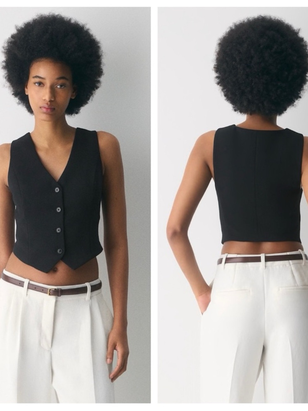 Wilfred Artizia Pacino Stucco Button-Up V-Neck Vest Black Size 6